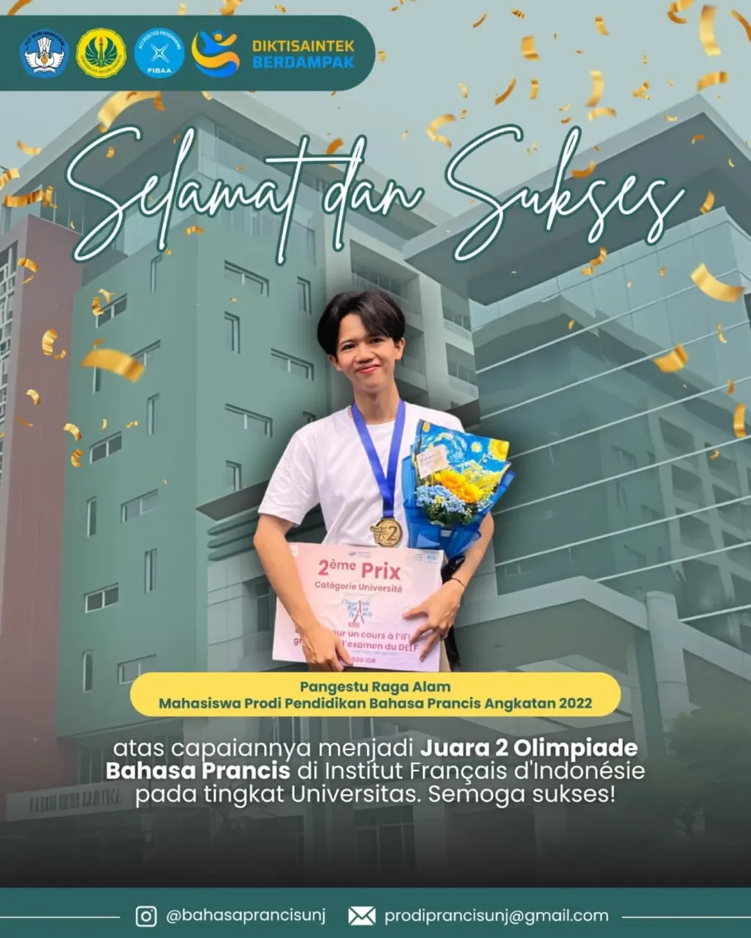 Mahasiswa Universitas Negeri Jakarta Raih Juara Olimpiade Bahasa Prancis